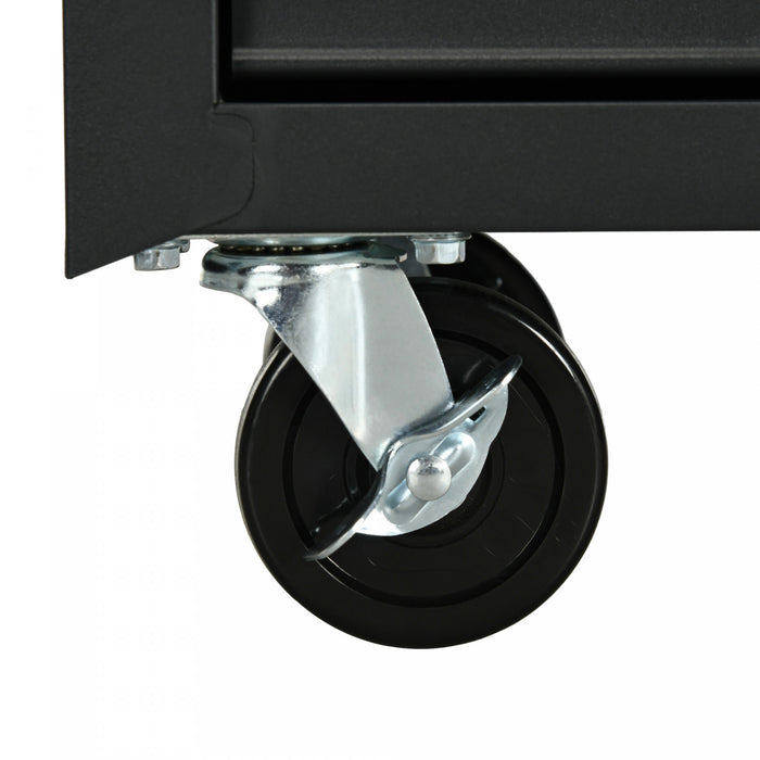 Homcom 7 Drawer Tool Chest Mobile Lockable Toolbox With Handle And Wheels