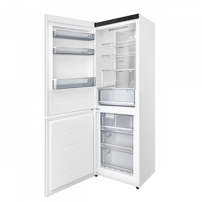 Forno Custodia 24\" Bottom Freezer, 10.3 cu.ft., Left Swing, Ice Maker, White - FFFFD1766-24WHT-LS Refrigerator