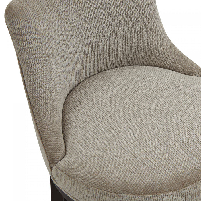 Lucia Modern Chenille Wood Counter Stool in Taupe - Set of 2