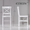 HOMCOM Farmhouse Wood Dining Chairs Set of 4 with Cross Back, White