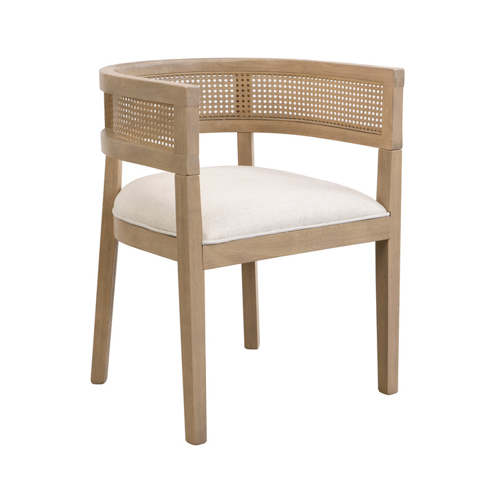 Lance Dining Chairs Set Of 2 With Rattan Back And U-shaped Seat - Natural Ash
