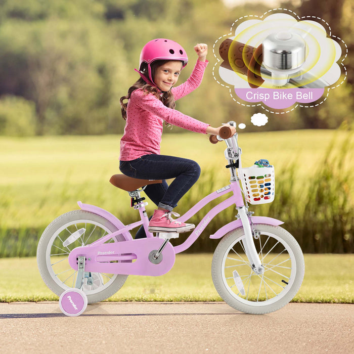 Costway 16\" Kids Bike Toddler Adjustable Bicycle With Training Wheel For 4-7 Years Old Girl