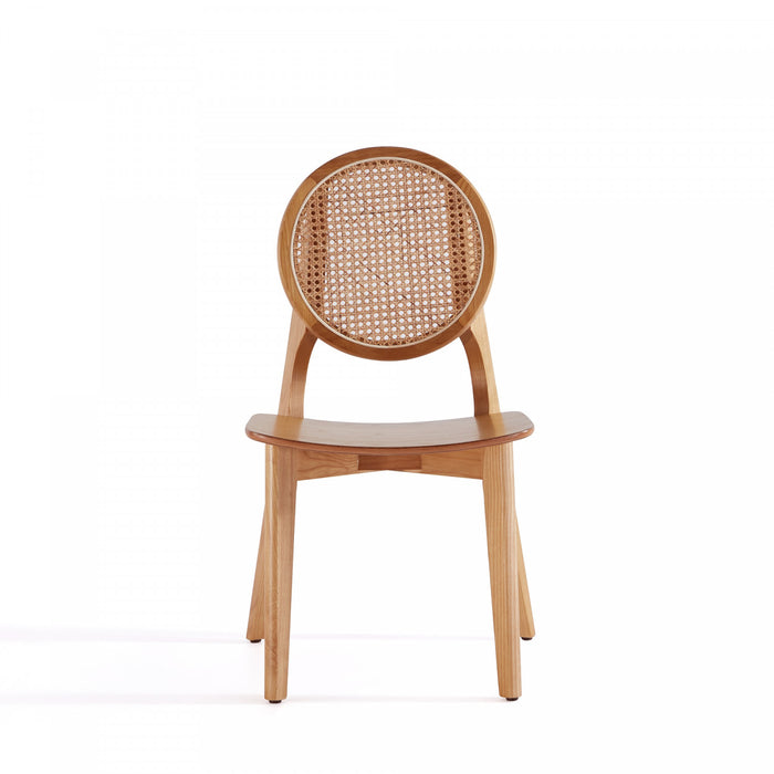 Versailles Industry Chic Wood Dining Chair in Natural - Set of 4