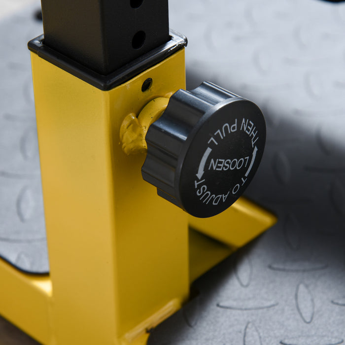 Soozier Adjustable Squat Machine With Push Up Bars, Multifunction Deep Sissy Squat Machine Leg Exerciser Ab Strength Training Home Gym Workout, Yellow