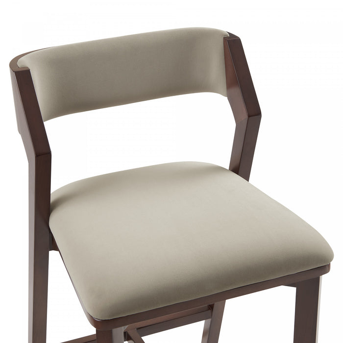 Patricia Modern Wood Upholstered Counter Stool in Linen - Set of 3