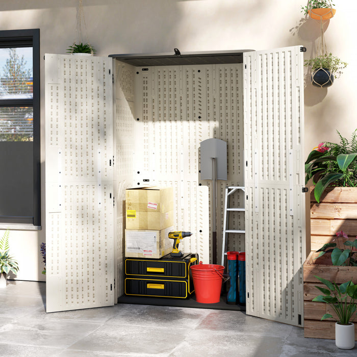 Outsunny 368 Gallon Storage Cabinet With Openable Top And Lockable Doors