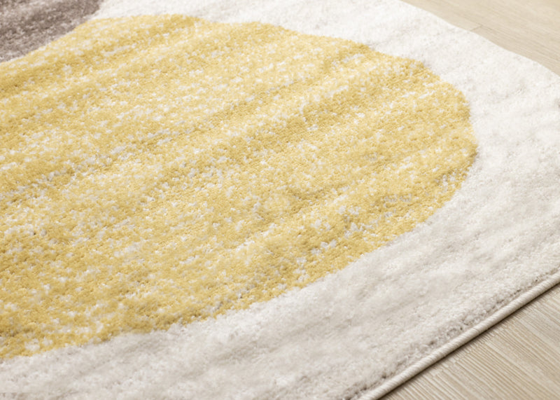 Marley Green Yellow Taupe Geometric Area Rug - 5'3\" x 7'7\"