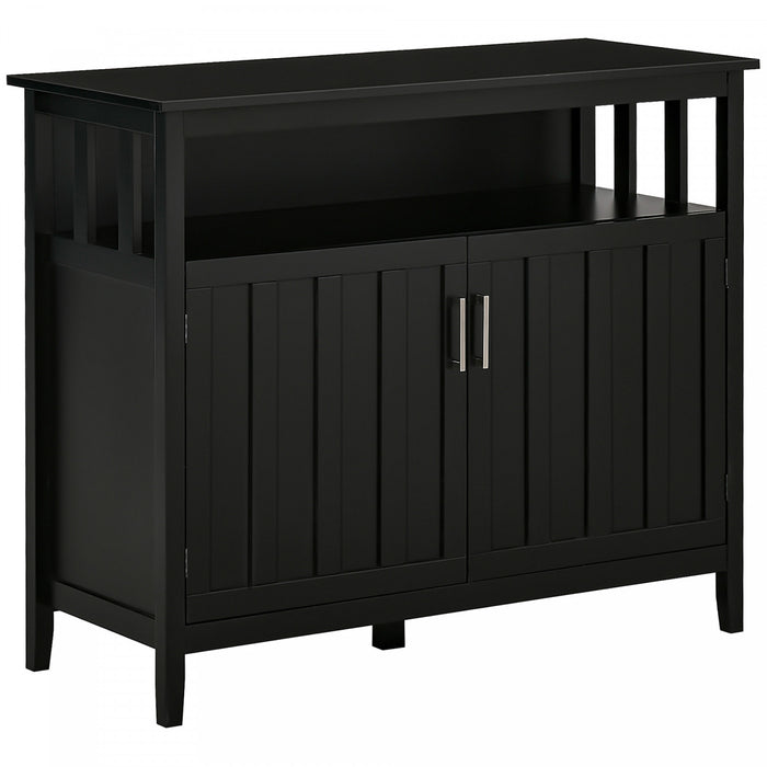 HOMCOM Sideboard Buffet Storage Cabinet Console Table with 2 Doors Black