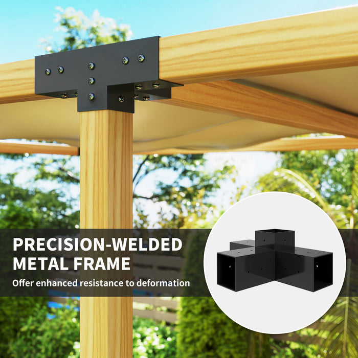 Outsunny 12PCS Pergola Brackets Kit for 4x4 (Actual 3.6x3.6 inch) Lumber