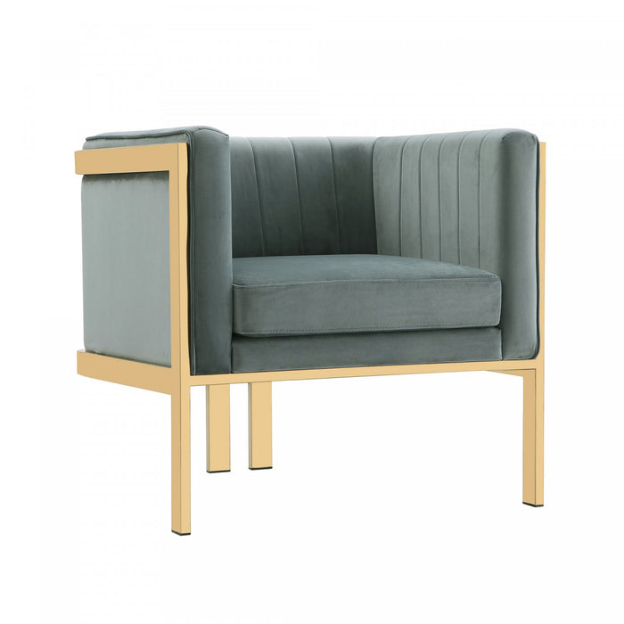 Paramount Modern Velvet Lounge Chair in Warm Gray - Set of 2