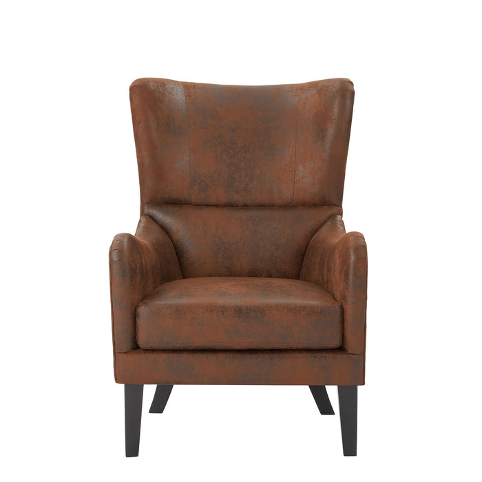 Havenwood HI-BACK Studded Accent Chair with Nailhead Trim, Brown
