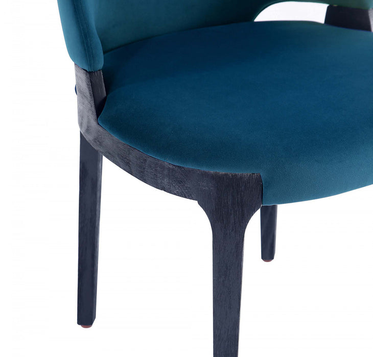 Kara Modern Wood Upholstered Dining Chair in Blue - Set of 4