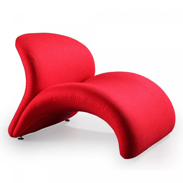 Rosebud Modern Wool Blend Accent Chair in Red - Set of 2