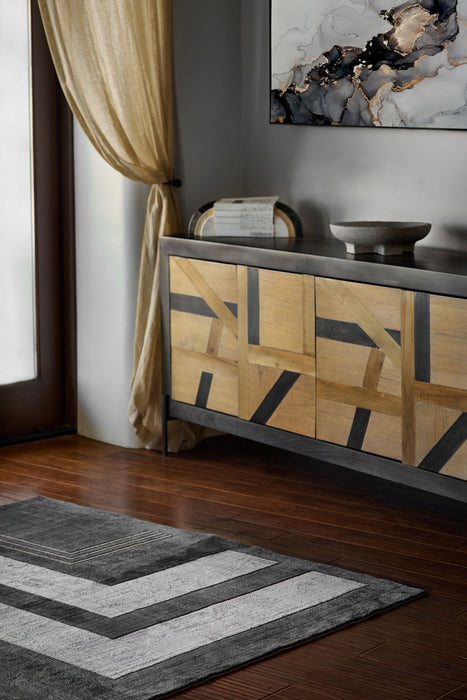 Erisa Contemporary 5'1\" x 7'7\" Area Rug in Grey Indoor Area Rug