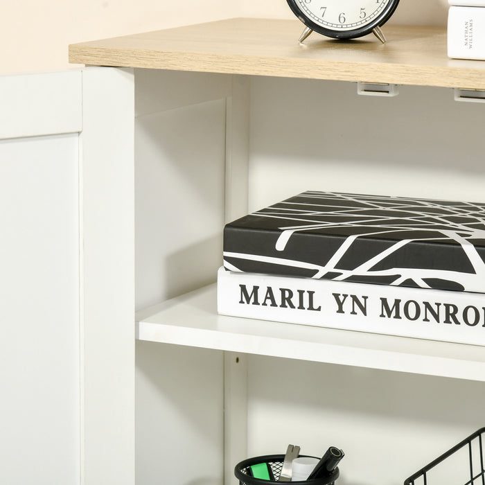 HOMCOM Storage Cabinet with 2 Doors, 2 Adjustable Shelves for Living Room