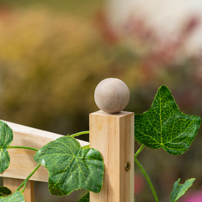 Outsunny 24\" X 12\" X 49\" Raised Garden Bed With Trellis Board Back & Strong Wooden Design & Materials