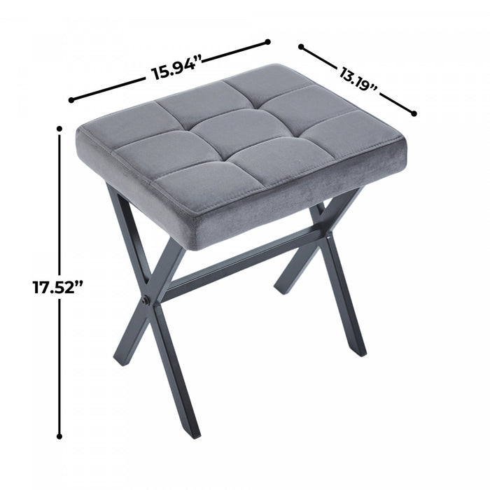 Owen Multi-Purpose Seating Accent Stool with Metal Legs,Grey Accent Chair