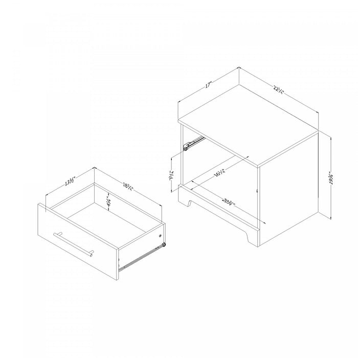 Primo 1-Drawer Nightstand - Black Oak