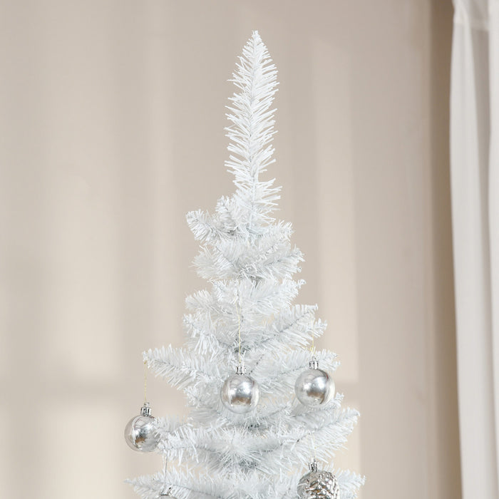 Homcom 7ft Pencil Artificial Christmas Tree With Realistic Branches