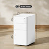 Vinsetto Steel File Cabinet with 3 Drawers, Lockable Filing Cabinet, White