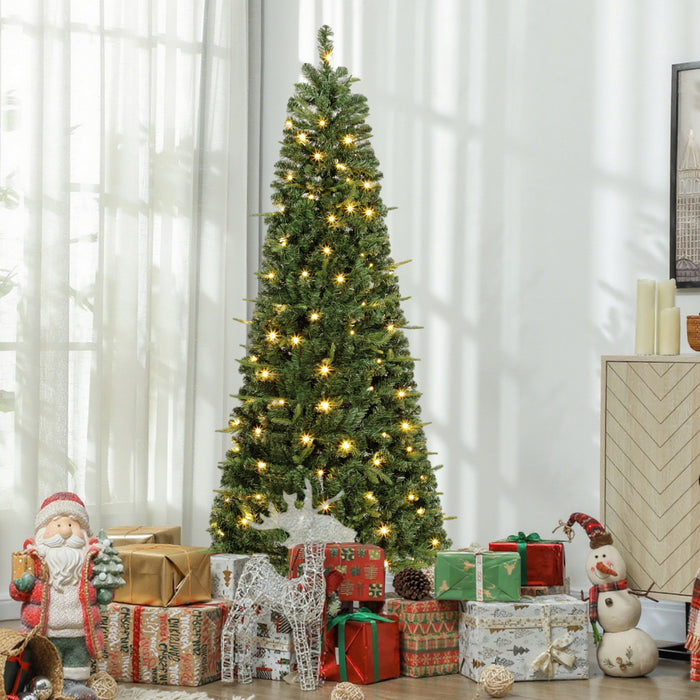 HOMCOM 6 ft Prelit Pop Up Christmas Tree, Collapsible Xmas Tree, Green