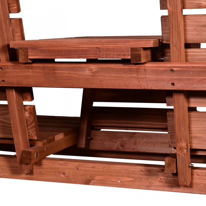 Outsunny 3-seater Outdoor Bench With Convertible Middle Table Orange