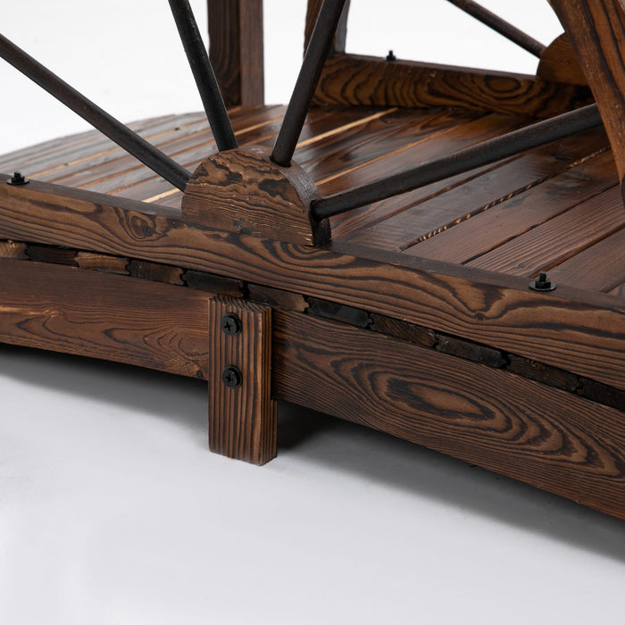 Outsunny Wooden Garden Bridge, Decorative Arc Footbridge With Guardrail