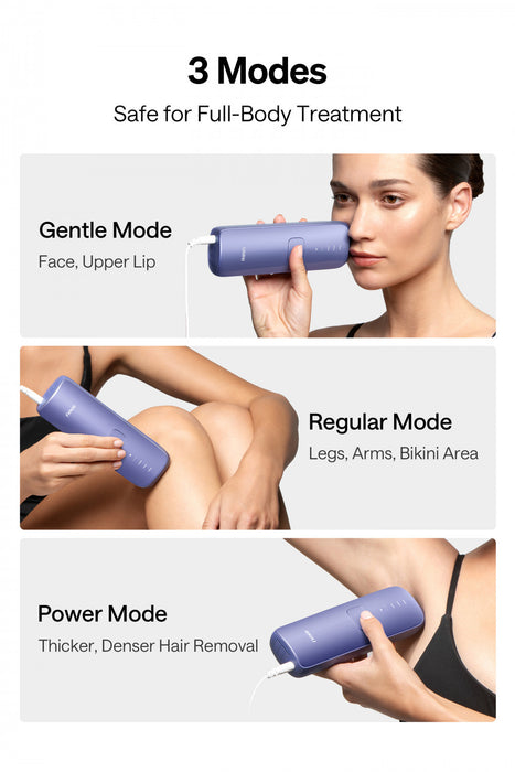 Ulike Air 3 IPL Hair Removal Device with Sapphire Ice-Cooling - Painless At-Home Laser - Purple
