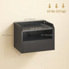 HOMCOM Set of 2 Floating Nightstand w/ Charging Station Bedside Table Black