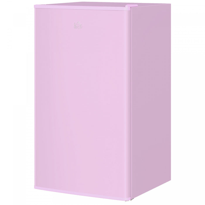 HOMCOM Mini Fridge with Freezer Thermostat Reversible Door, Pink