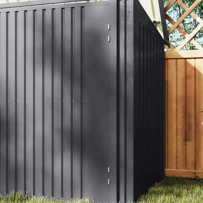 Outsunny 7.6 X 3.4ft Garbage Bin Shed With Lockable Doors And Openable Lid
