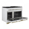 Forno Antico 48" Dual Fuel Gas Range, White, 5.5 cu.ft. Double Ovens - FFSGS6113-48WHT | Cuisiniere a double combustible Antico de 48 po, blanche , 5,5 pi³ four double - FFSGS6113-48BLK
