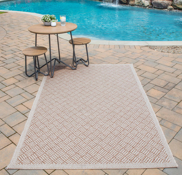 Eve Contemporary 6'7\" x 9'6\" Area Rug in Brown Indoor Area Rug