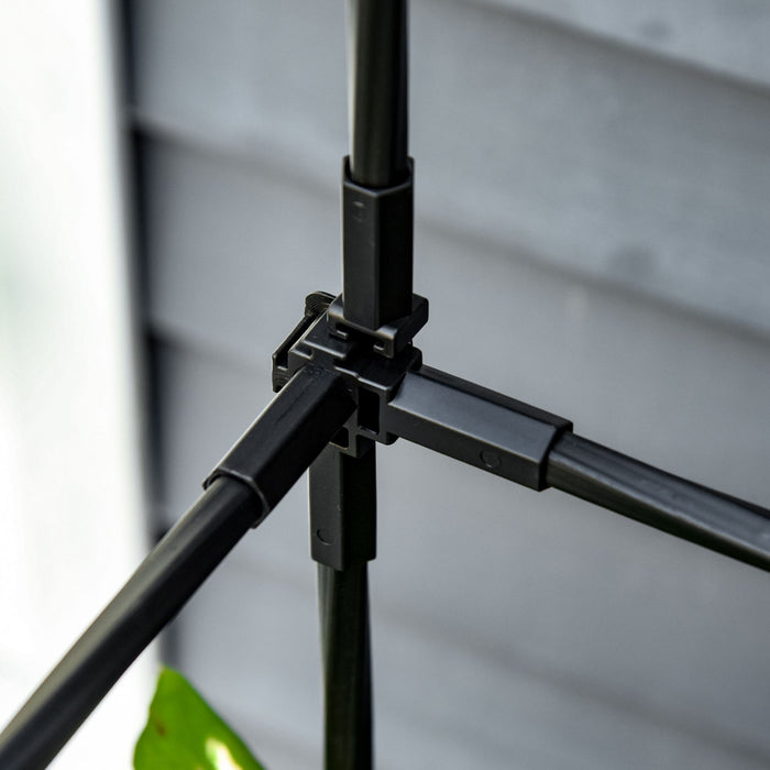 Outsunny 16'' X 16'' X 70'' Garden Bed With Trellis, Planter Box With Self-watering Disk, Drainage Holes, & Steel Frame For Climbing Plants