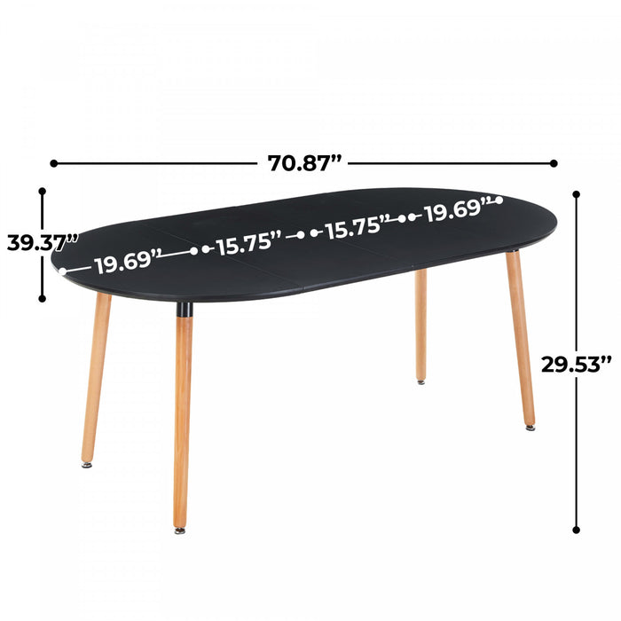 Noah Space-Saving Dining Table with Extendable,Black