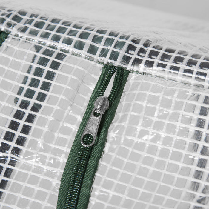 Outsunny 47\" X 24\" X 24\" Portable Mini Tunnel Greenhouse Garden Planting Outdoor Flower Warm House Box With 2 Windows Steel Frame Pe Cover, White