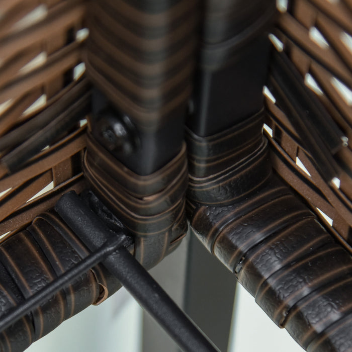 Outsunny Elevated Rattan Raised Garden Bed With Tool Storage Shelf