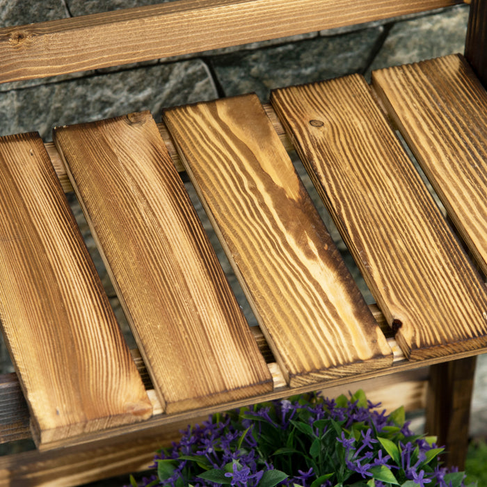 Outsunny Outdoor Plant Stand, Foldable Flower Stand 3-tier Wooden Plant Shelf For Garden Indoor Outdoor, 16\" X 15\" X 37\"