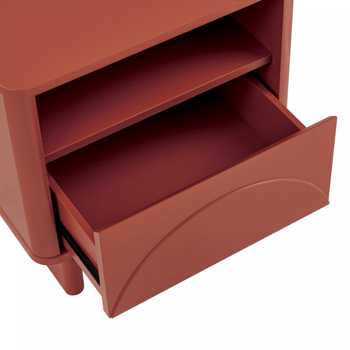Ella Modern 20\" Nightstand in Terracotta (1-Drawer)