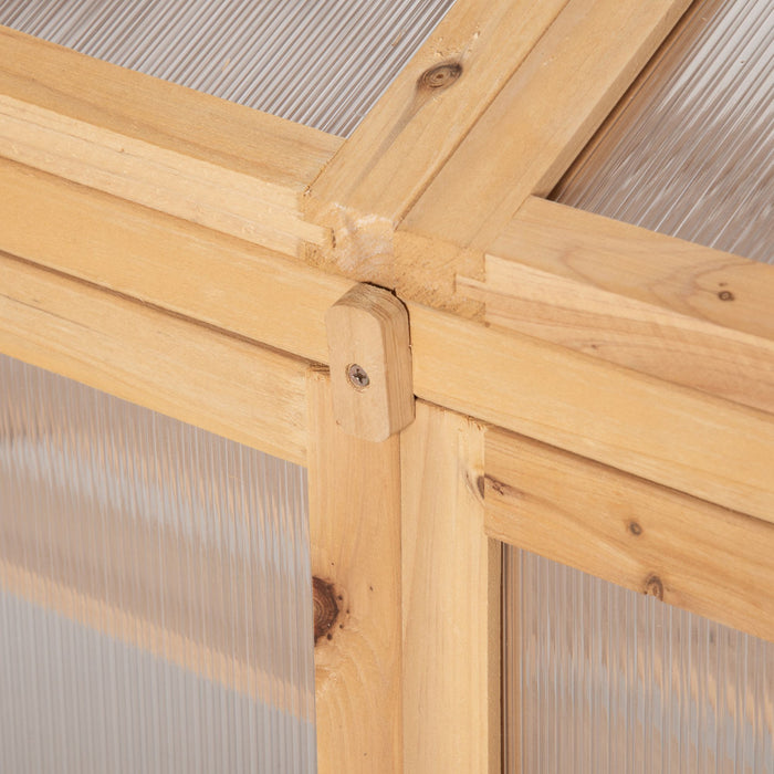 Outsunny Wooden Cold Frame Greenhouse, Raised Planter Bed Protection With Openable Top And 3 Shelves For Outdoor Indoor, 27.5\" X 19.75\" X 47.25\", Brown