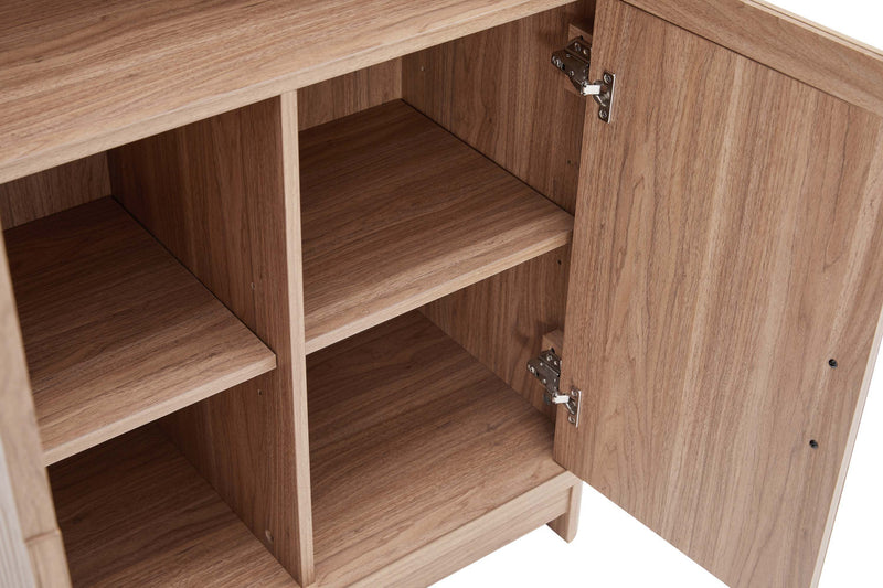 Jodie Mid-Century Modern 31\" Bookcase Cabinet in Maple (6-Shelf)