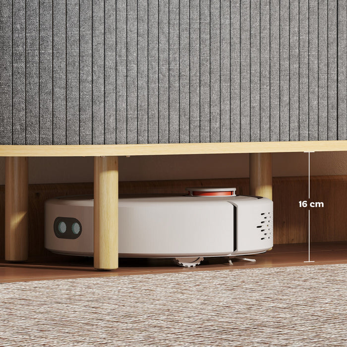 HOMCOM 47\" Modern Sideboard Buffet Cabinet with Tambour Sliding Doors Grey