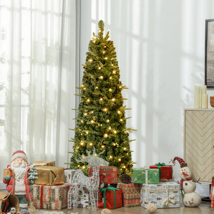 HOMCOM 5 ft Prelit Pop Up Christmas Tree, Collapsible Xmas Tree, Green