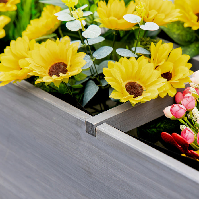 Outsunny Raised Garden Bed With 8 Grids And Storage Shelf, Elevated Planter Box With Legs, For Vegetables Flowers Herbs, Grey