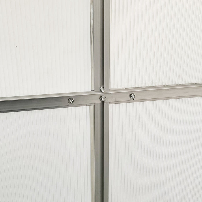 Outsunny Lean-to Greenhouse Walk-in Garden Aluminum Polycarbonate With Roof Vent For Plants Herbs Vegetables 8' X 4' X 7' Green