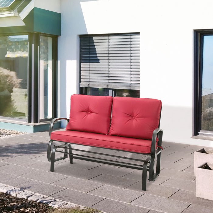 Outsunny 2-person Outdoor Glider Chair Red