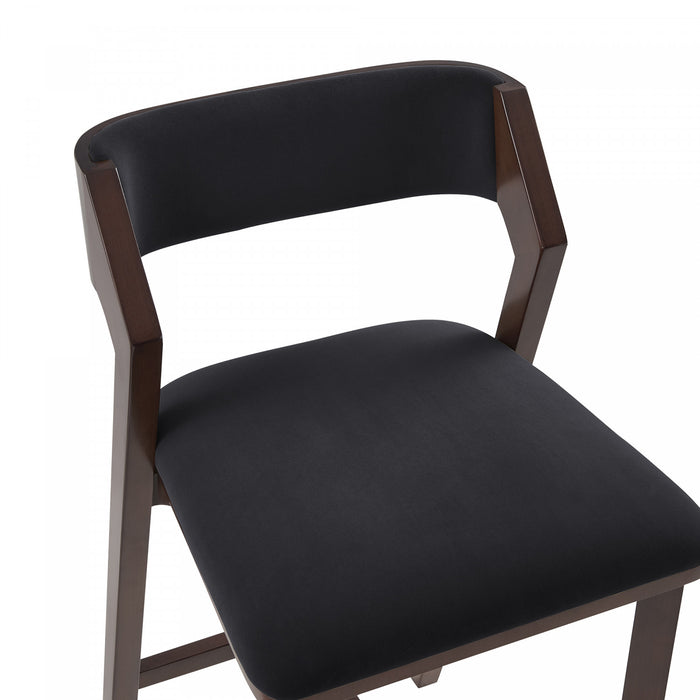 Patricia Modern Wood Upholstered Barstool in Black Bar Stool