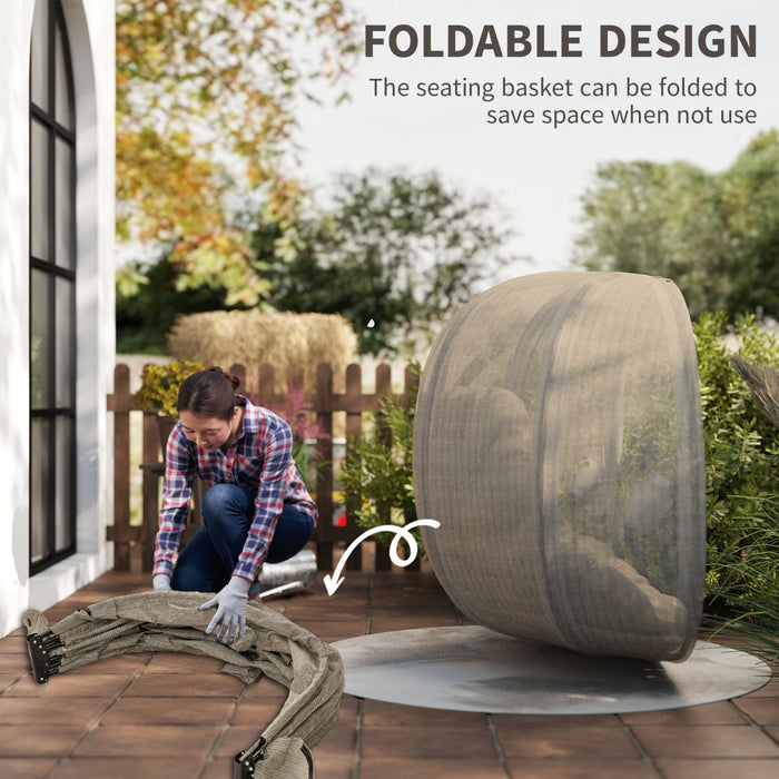 Outsunny Double Egg Chair with Stand, Hanging Swing Egg Chair, Khaki