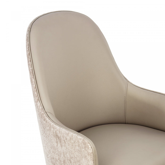 Drew Contemporary Wood Upholstered Armchair in Taupe