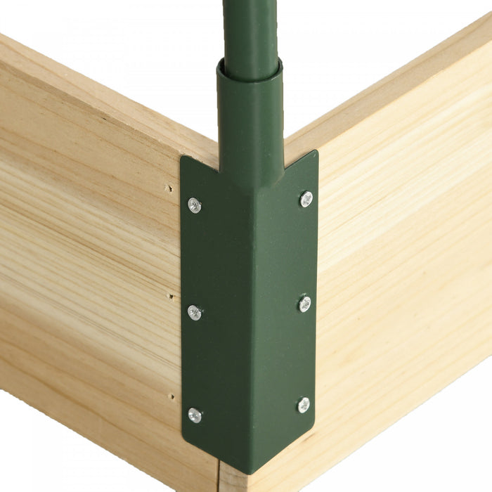 Outsunny Raised Garden Bed With Greenhouse Plastic Cover, 4' X 3' X 2', Natural